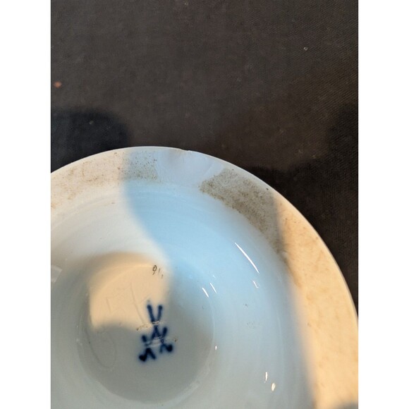 Meissen Green Ivy Pedestal Vase – 19th Century – Factory Second - Picture 6 of 9